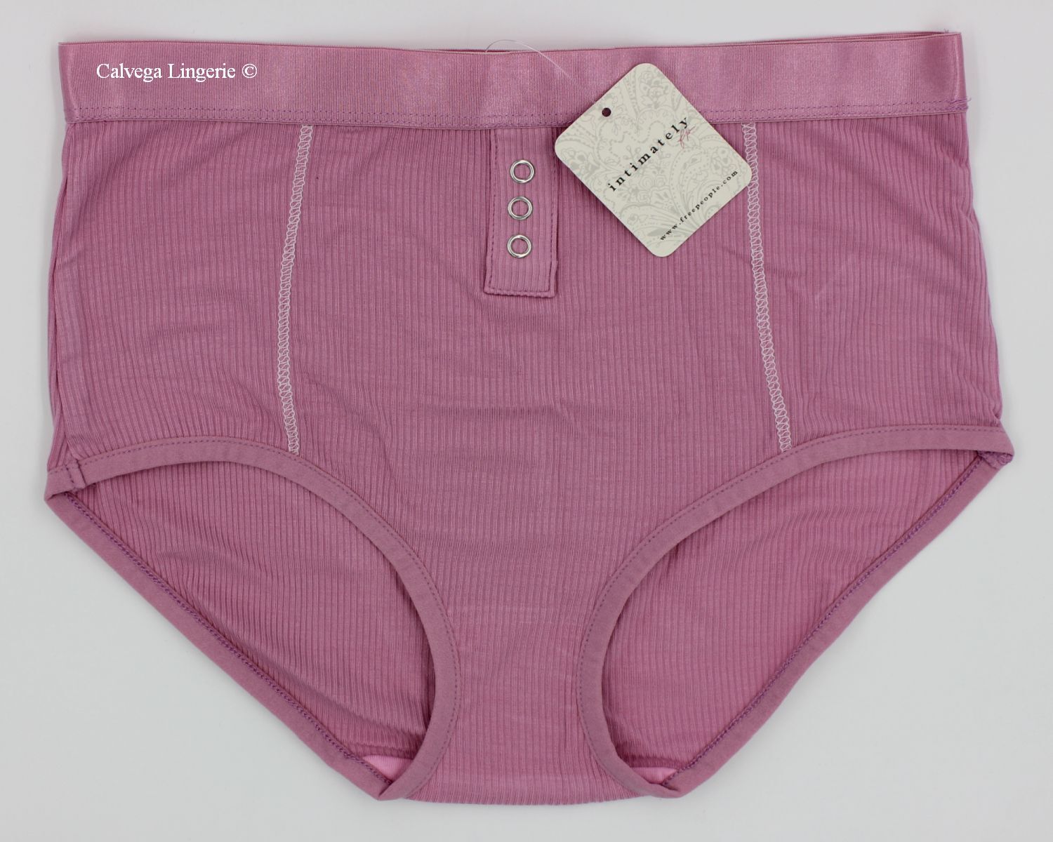 NWT Free People FP318201CY “Snap Snaps” Rayon Ribbed Hi-Waist Briefs, Pink