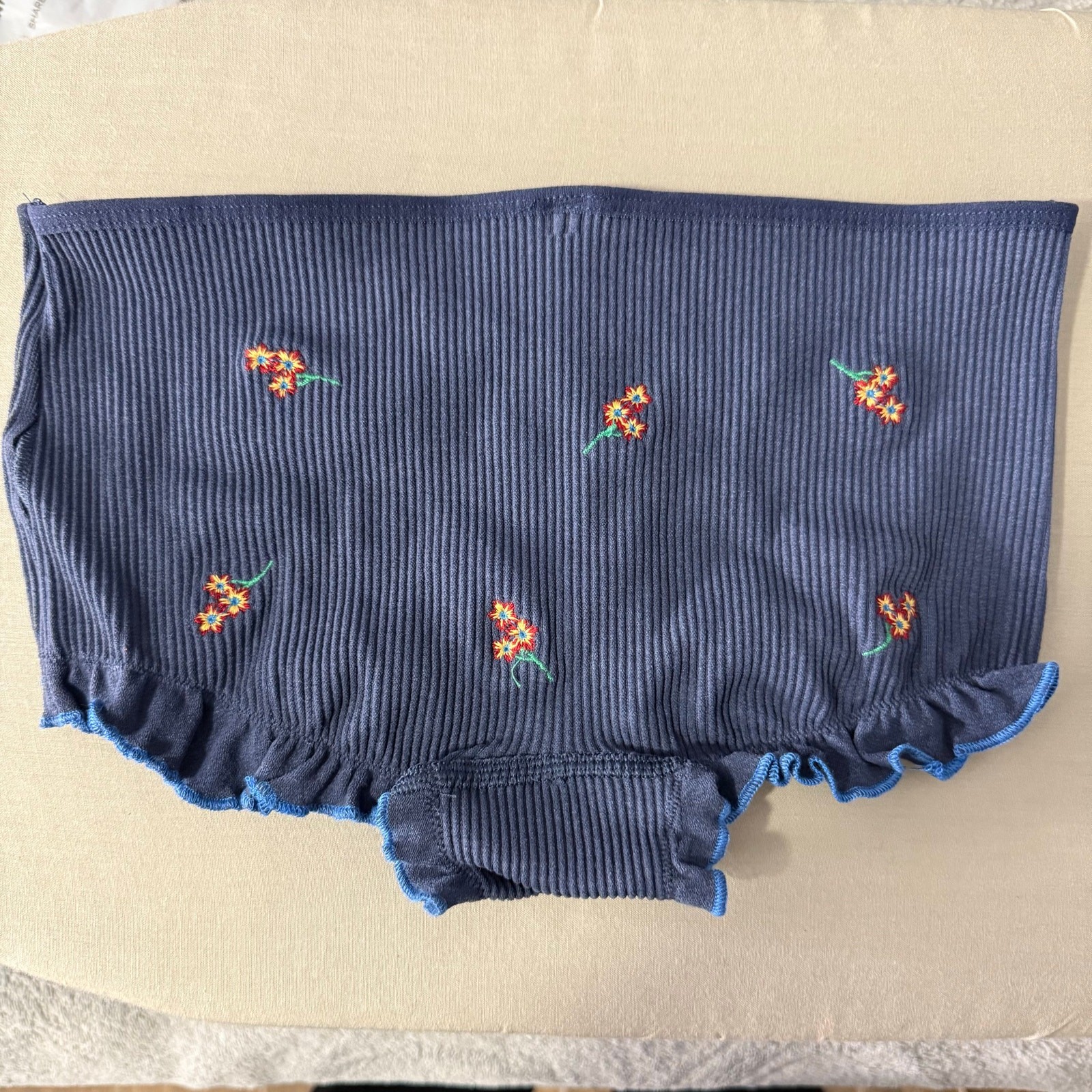 Anthropologie Womens Floral Blue Panties, S/M