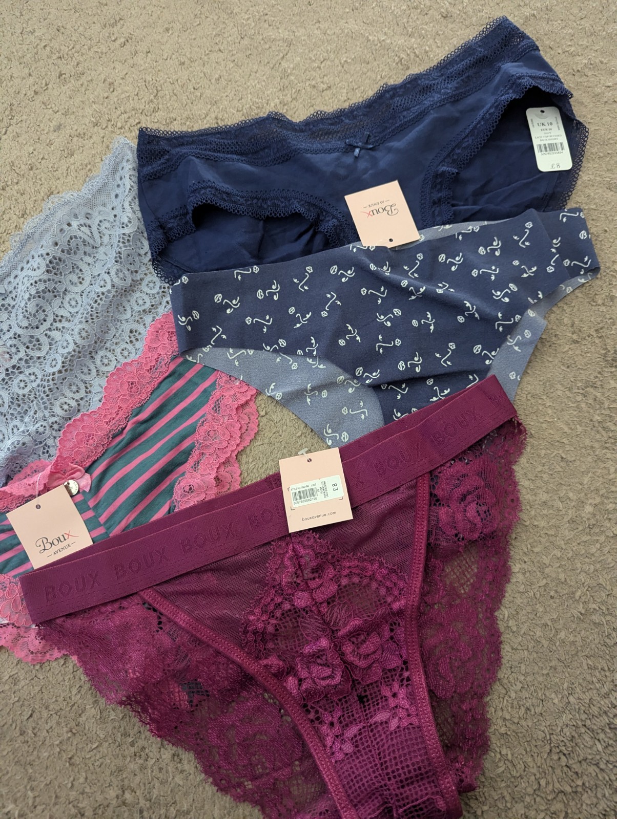 5 X BOUX AVENUE ASSORTED BRIEFS SHORTS SIZE UK 10 NEW RRP £44 BARGAIN