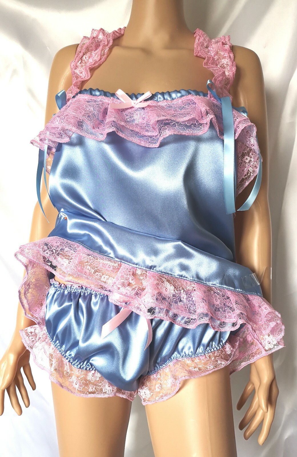 🌸MADE TO ORDER* “Satin Sissy” Camisole top with matching knickers any size