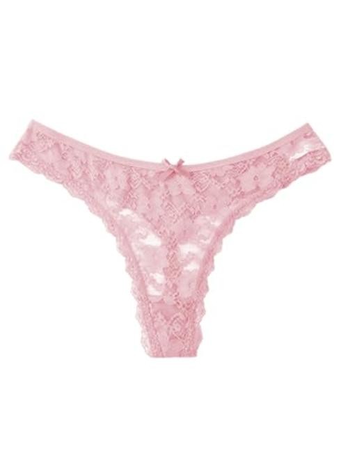 Sexy Seamless Thongs for Women Lace Underwear Breathable Low Rise Large A-pink