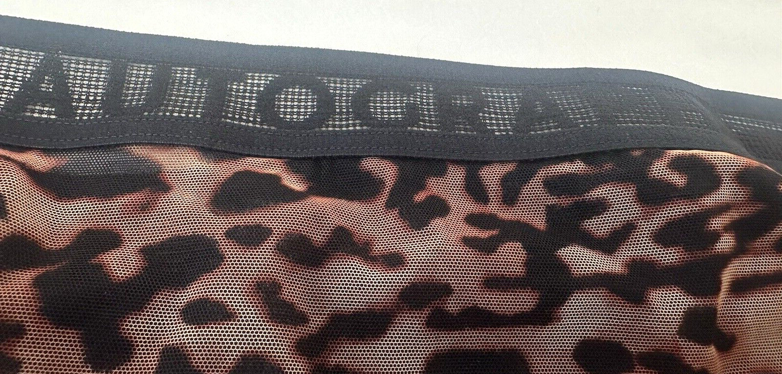 NEW! M&S Autograph black/brown animal sheer high leg branded elastic knickers