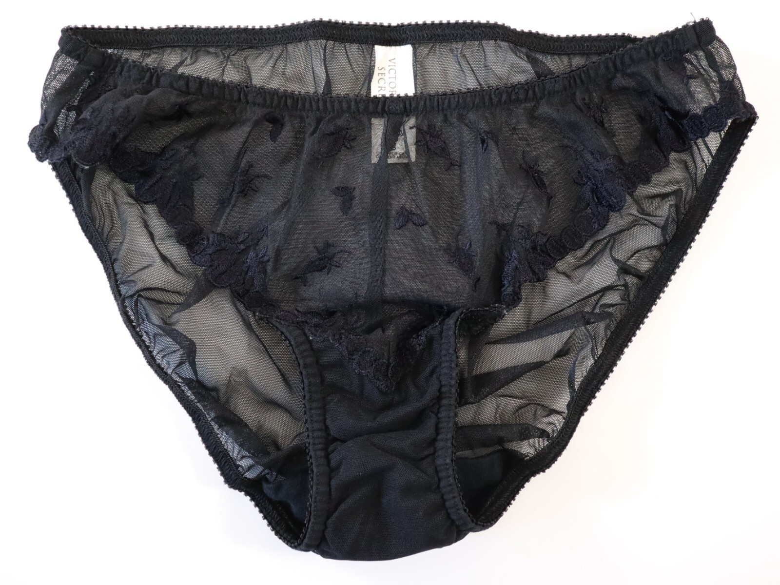 NEW Victoria’s Secret VTG Y2K 90s Sheer Embroidered Bikini Panty SMALL