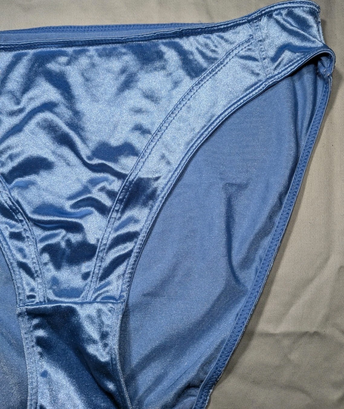 Vintage Lady Princess Second Skin High Cut High Rise Satin Panties Blue Sz 7