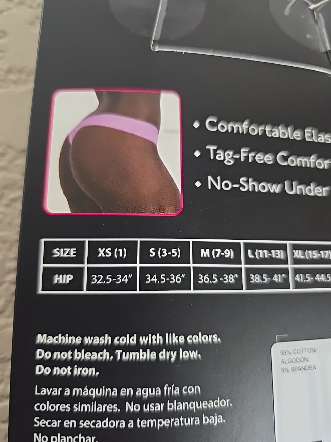 5 PAIR NO BOUNDARIES THONGS WITH COMFORT WAIST TAG FREE COTTON RIB SZ XS (1)