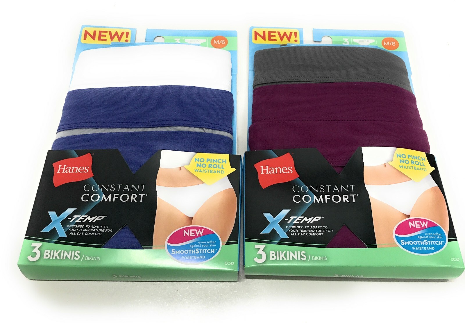 Hanes – Constant Comfort X-Temp Bikini Smoothstitch Women’s Size 6/M (2 Pack)