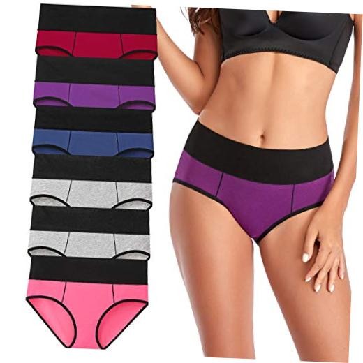 Postpartum Underwear Women High Waisted 4X-Large Dark Assorted Colors, 6 Pack