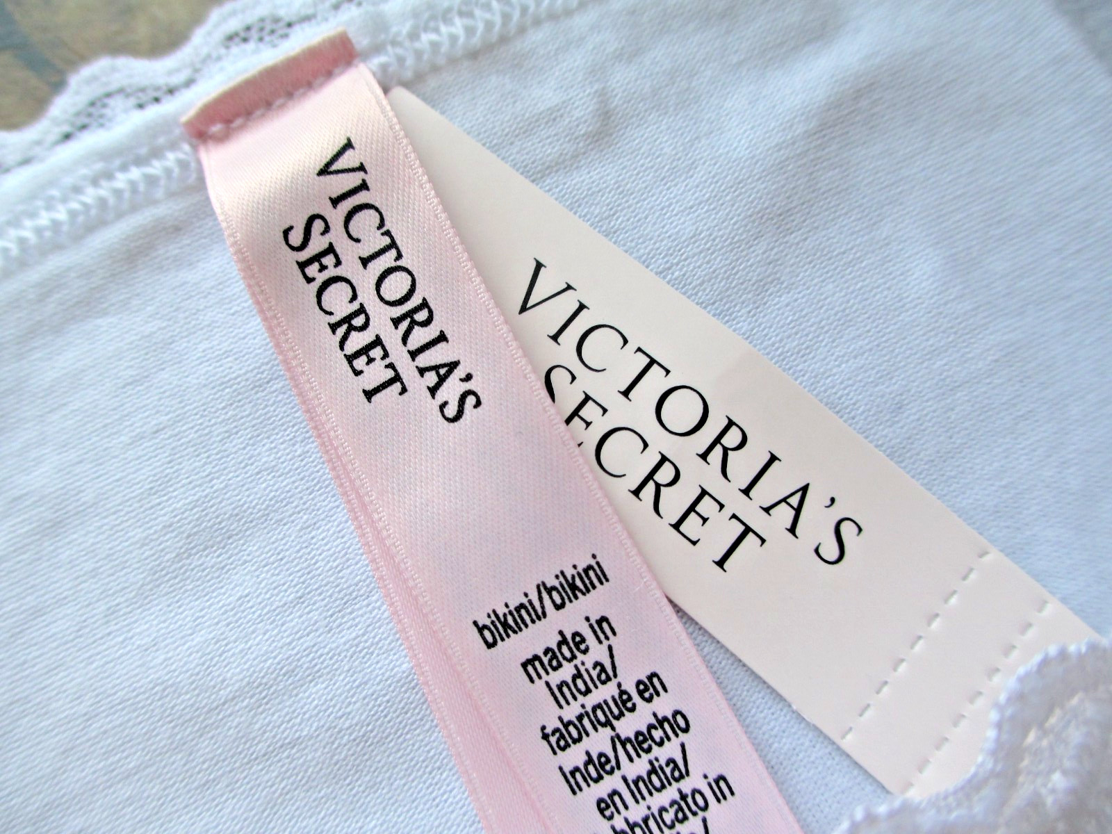 VICTORIA’S SECRET Cotton Bikini Panty S M L XL White NWT Lace Trim VS