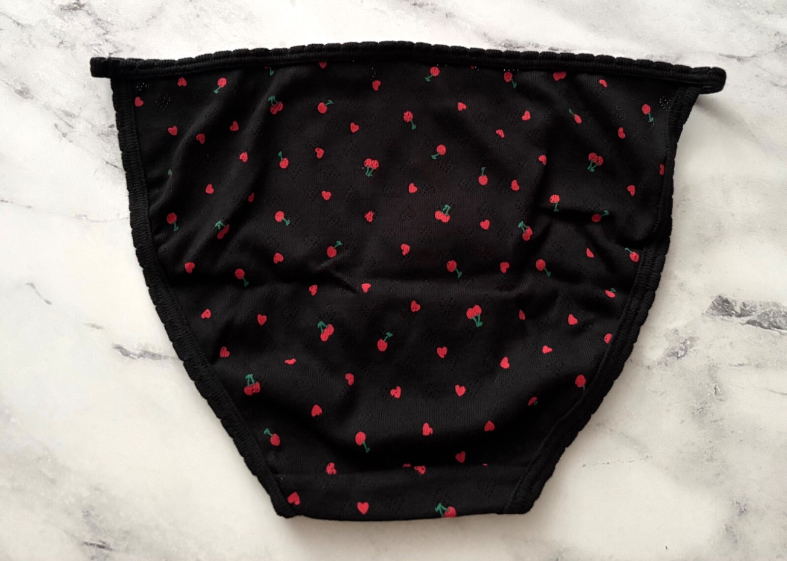 PINK Victoria’s Secret String Bikini Panty Black Cherry Heart S M L XL 2XL