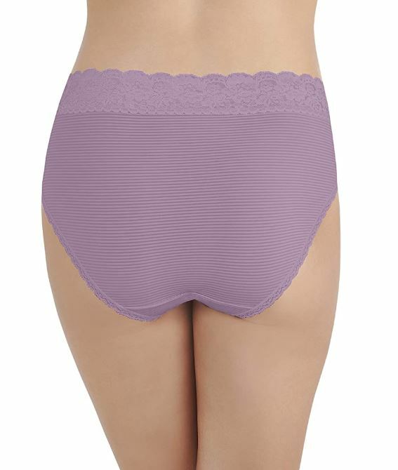 Sz 9 2X Vanity Fair Flattering Lace Hi-Cut Panties 13280 Lilac Breeze Purple NEW
