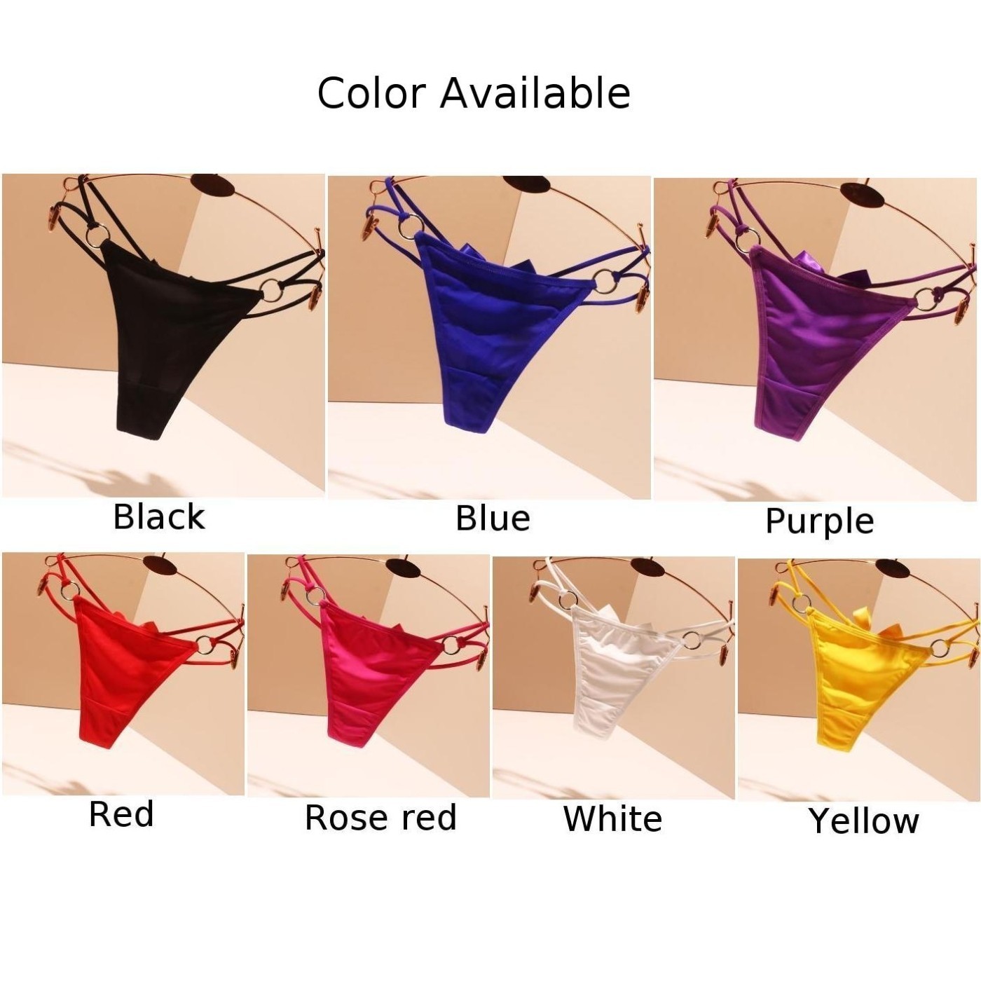 Hollow G String Thong for Women Low Rise Breathable Panties Nylon Spandex Blend
