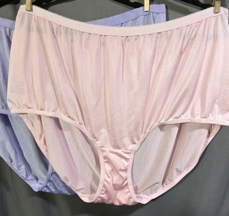 3pk Plus Size 12 Nylon Panties Full Coverage Nylon Briefs Granny Panty Full-Cut