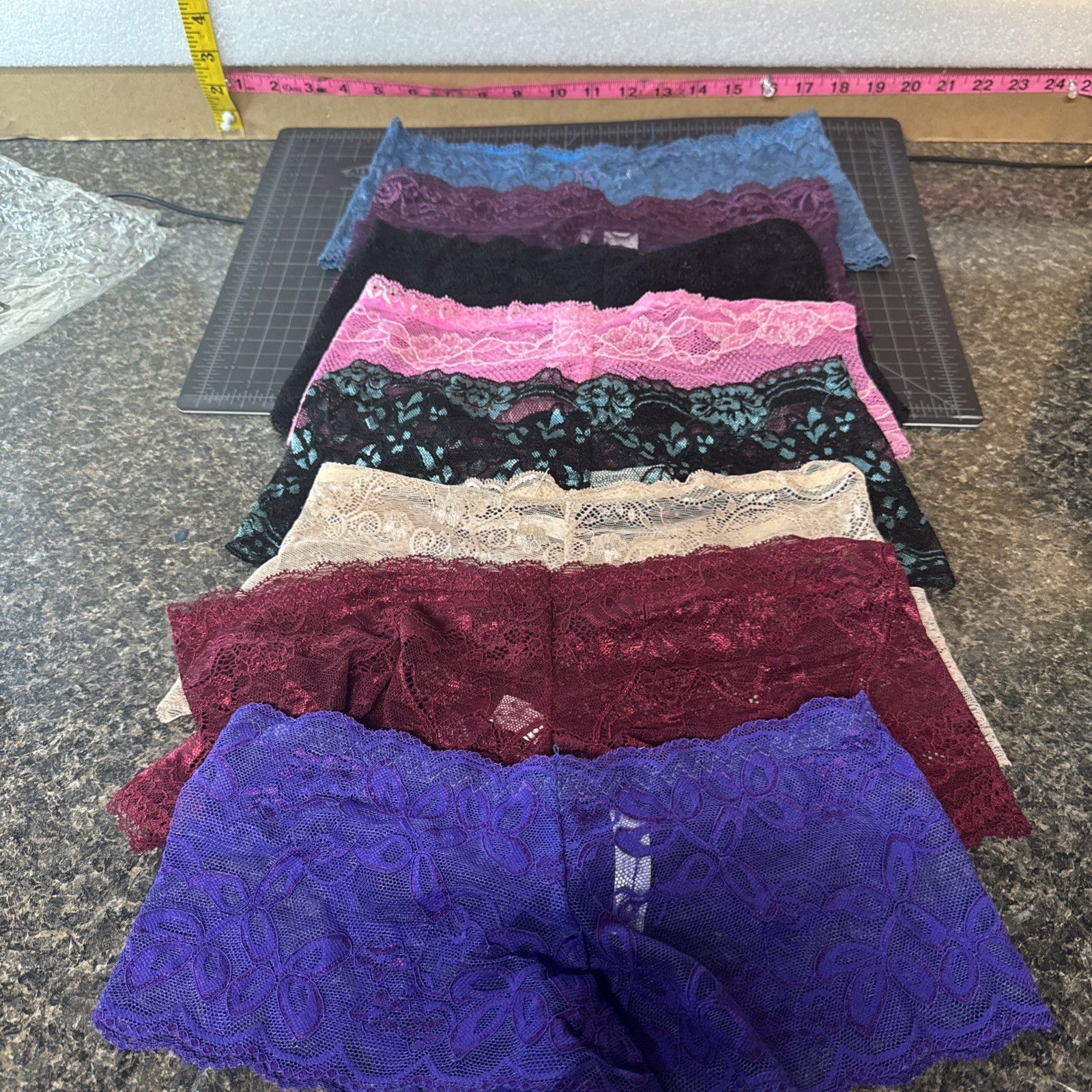 Chuns 8 Pack Women’s Lace Boy Short Panties Multi Color One Size Fits S, XS
