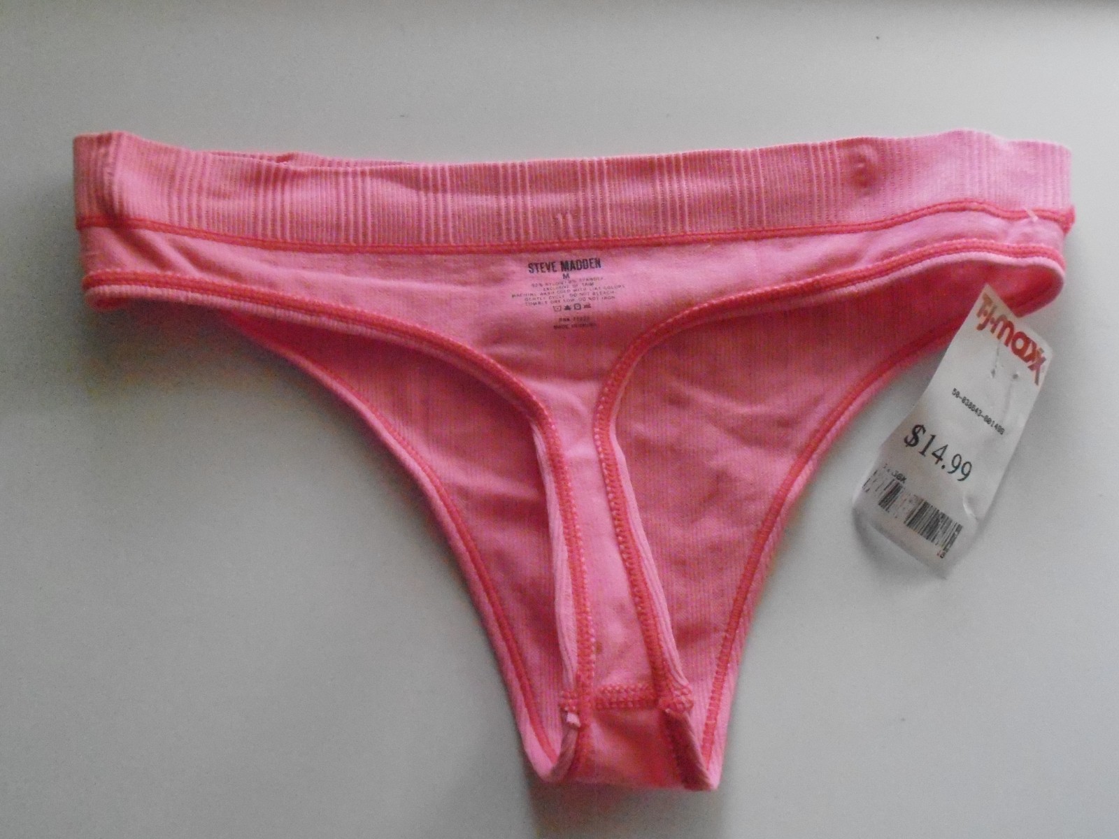 Steve Madden Women’s M Pink 92%Nylon/8%Spandex Thong NWT Made In China Washable
