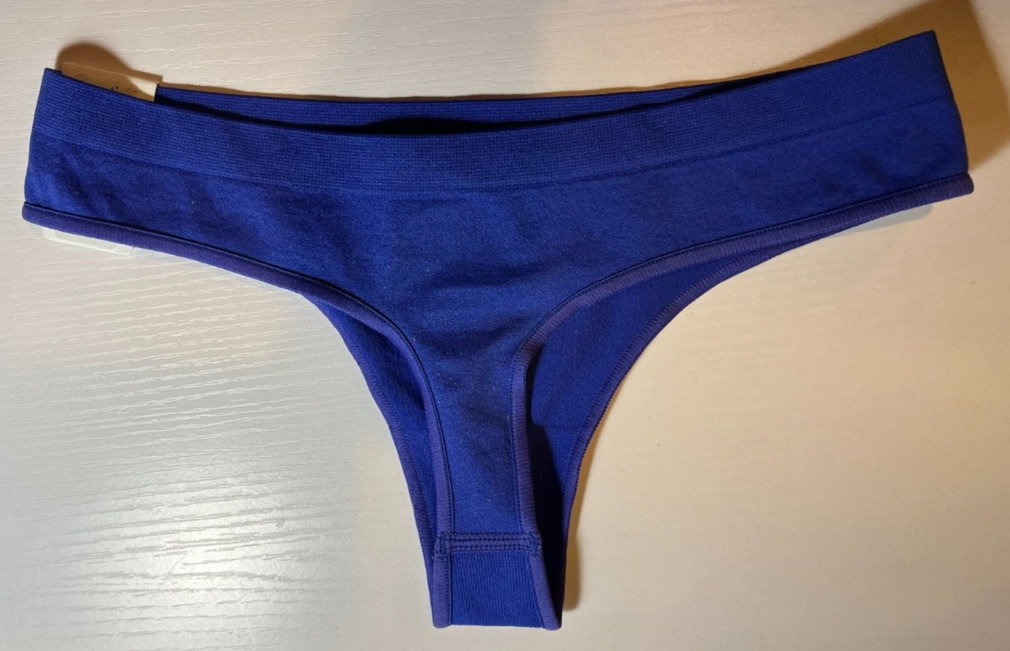 Lot/8 Juniors Seamless Thong Panties, Heather Grey / Blue Size XS