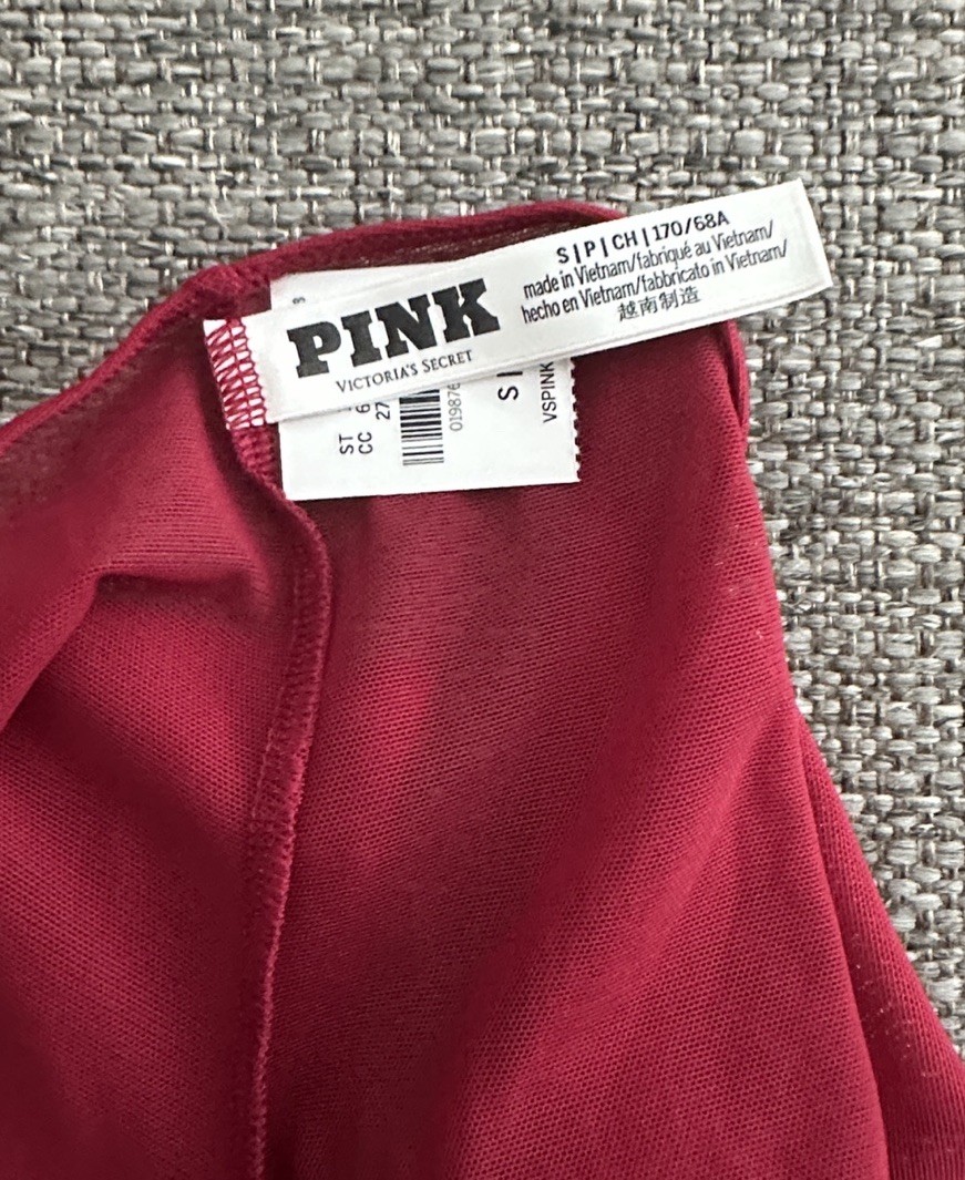 Victoria’s Secret Deep Red Mesh Rhinestone Cheeky Panty Size Small NWT