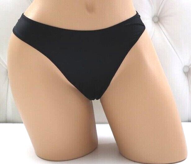 Victoria’s Secret VS Rhinestone Shine Bow Satin Open Back Brazilian Panty Black