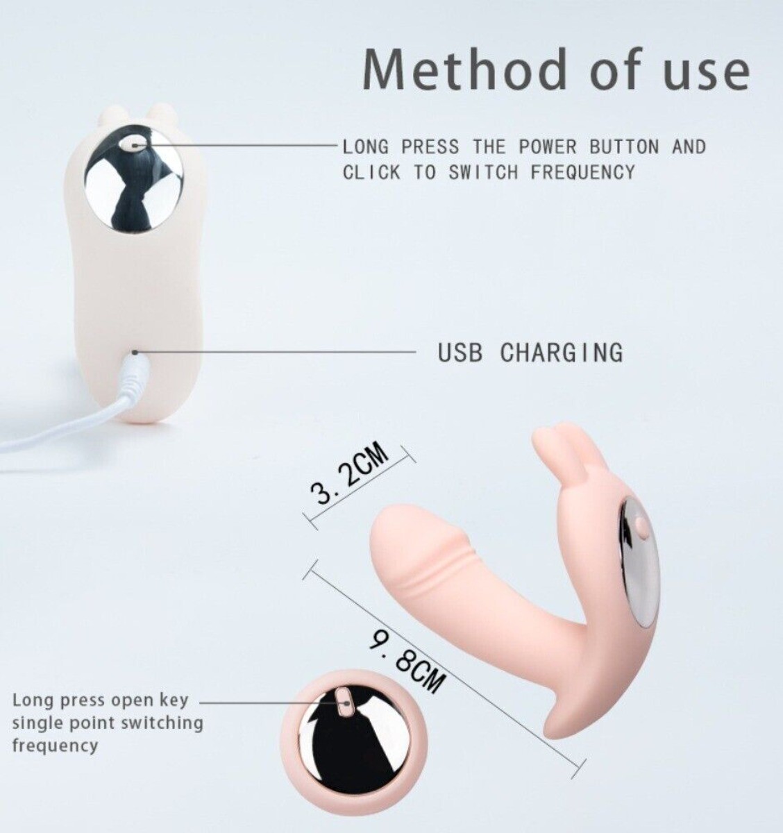 Wearable Wireless Remote Control Vibrating Women Panties Massager Waterproof Toy