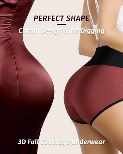 High Waisted Cotton Underwear for Women 5X-Large Multicolored-5pack-a