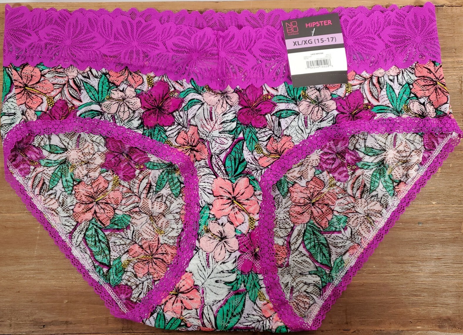 Lace HIPSTER Panties XS M L XL 2X 3X Sexy Floral Fuchsia Purple No Boundaries