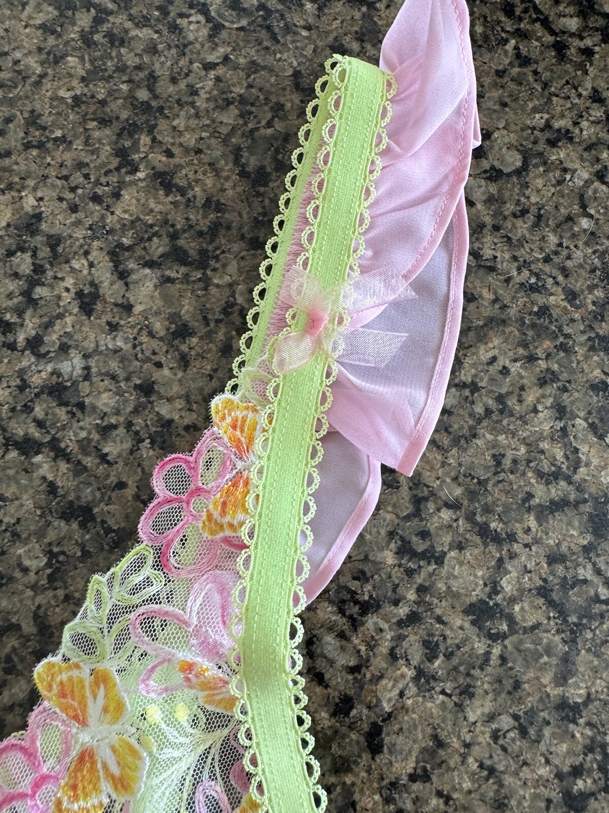 FOR LOVE & LEMONS Victoria Secret Sunset Butterfly Embroidery Thong Panty XL