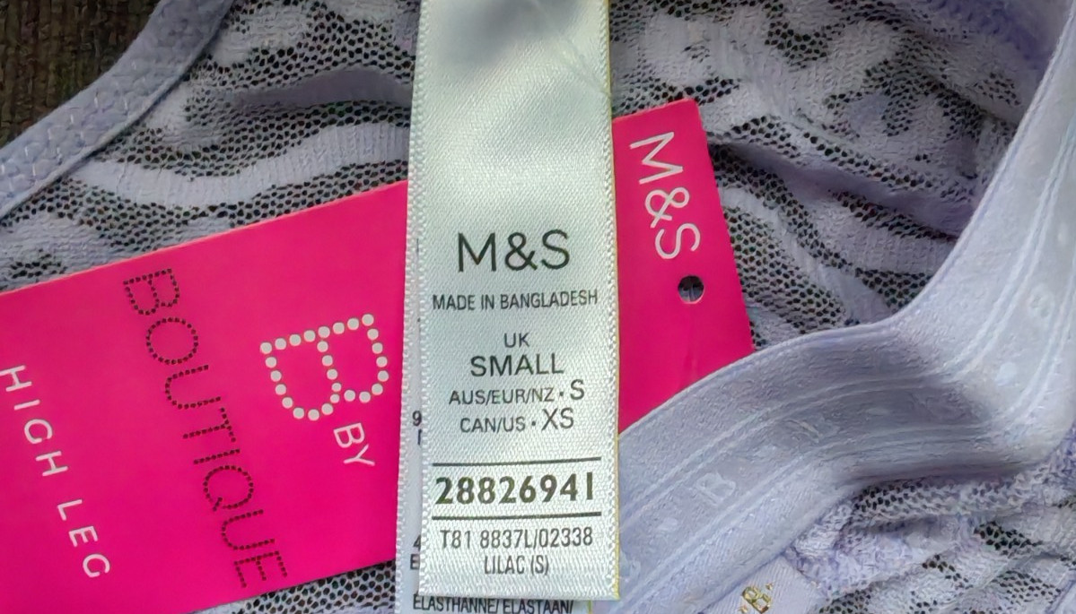 M&S Boutique Lilac High Leg Knickers Size Small or UK 8 To 10