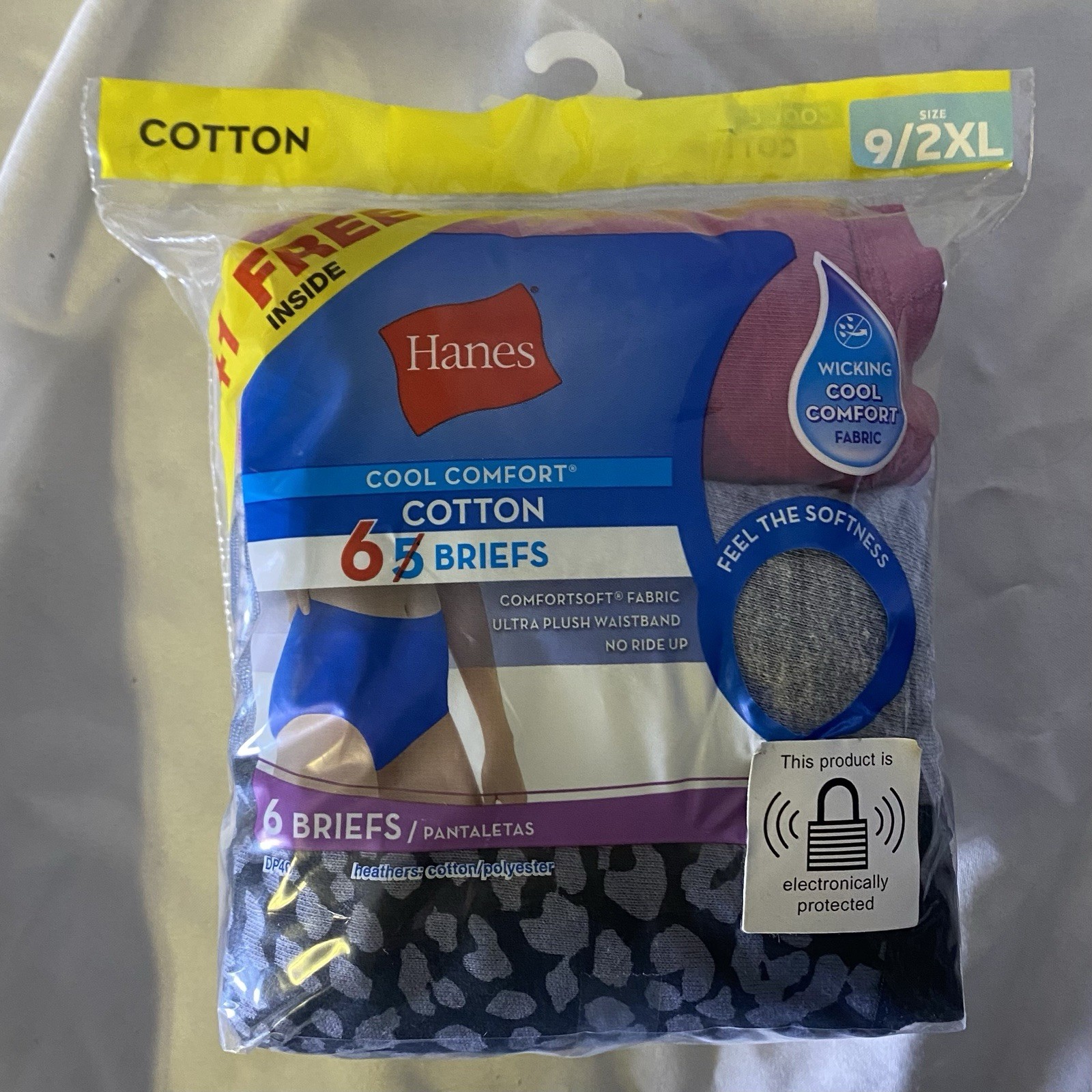 Hanes Cool Comfort Cotton Briefs, Ladies 2XL, 6 briefs