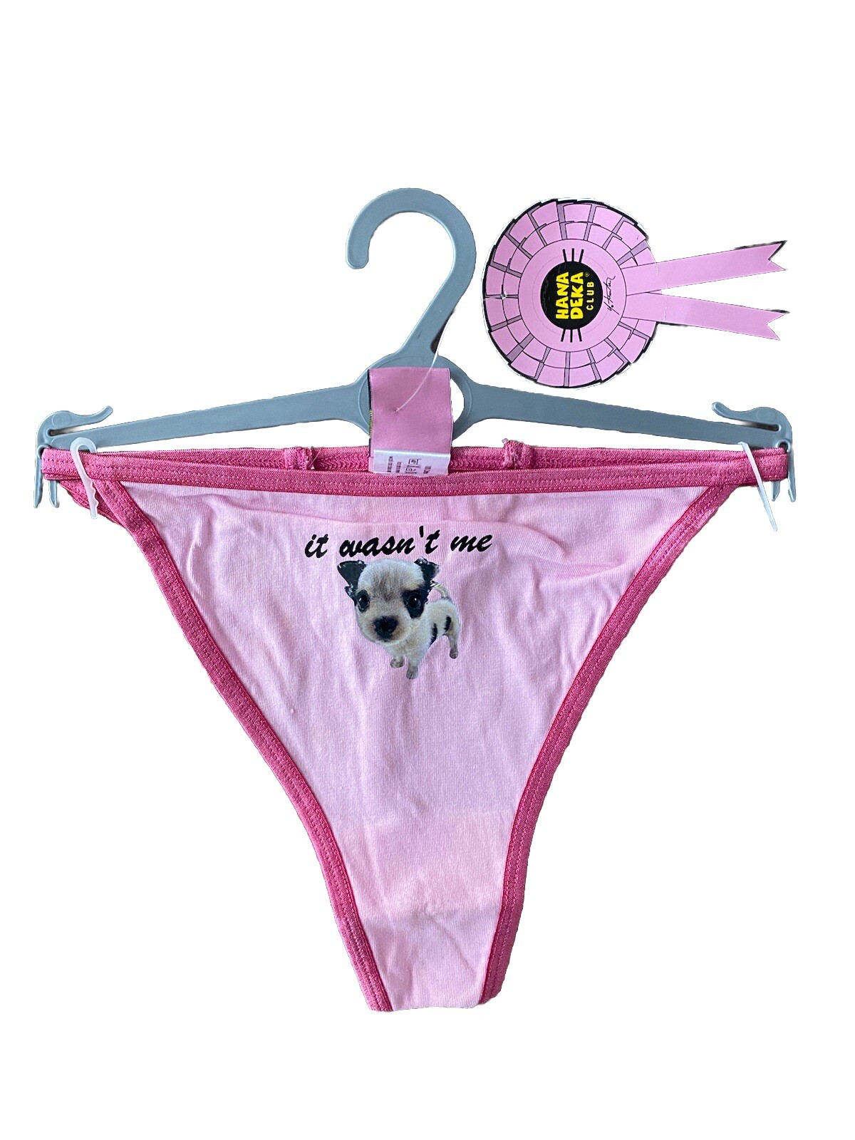 Pink, It Wasn’t Me ￼puppy Multi Logo, ￼Hana Deka Club Ladies Thong/b Brief SZM/L