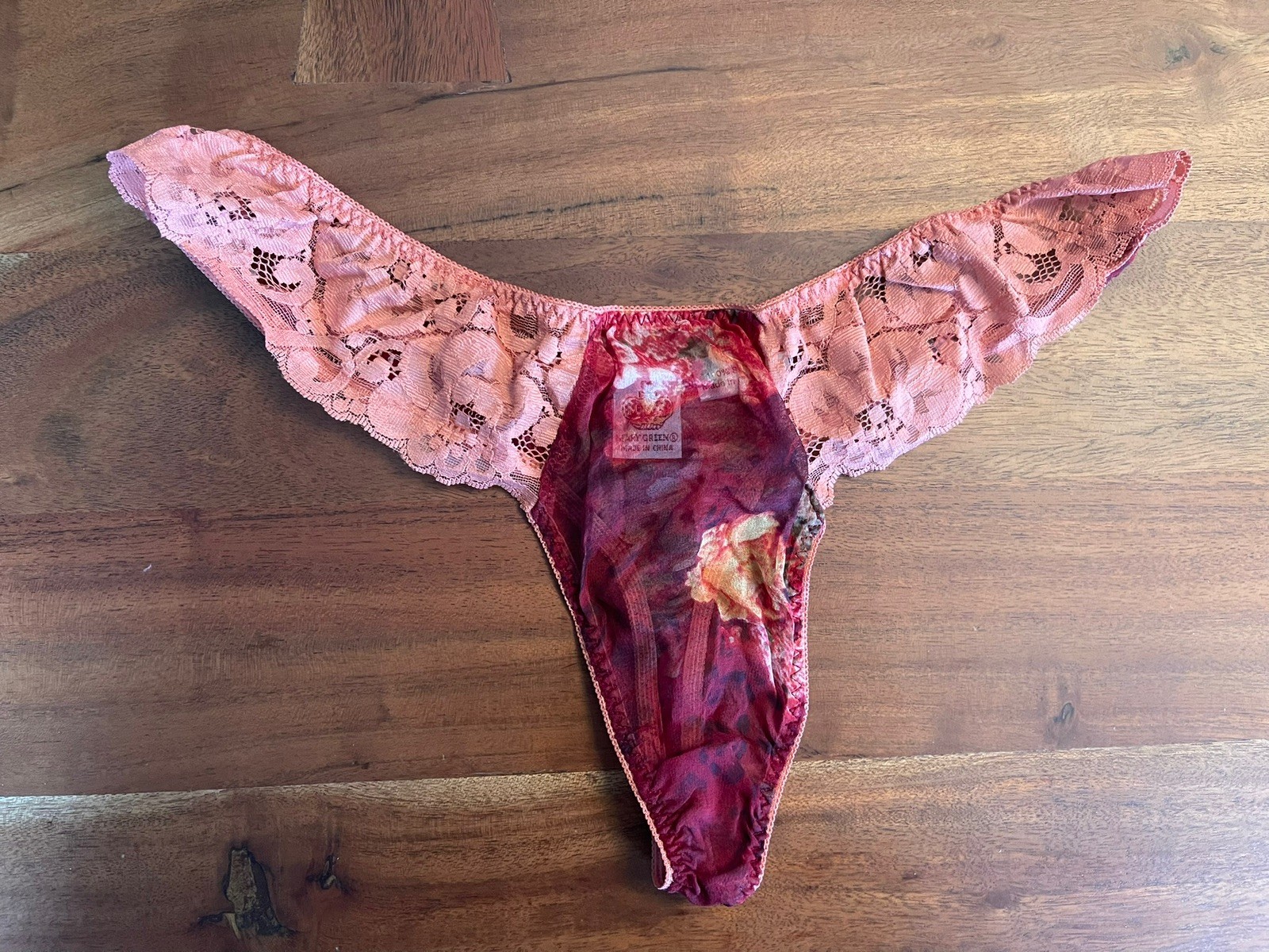Vintage Silk Thong Mary Green 100% Silk Deadstock Sexy Lingerie 2000s Y2K