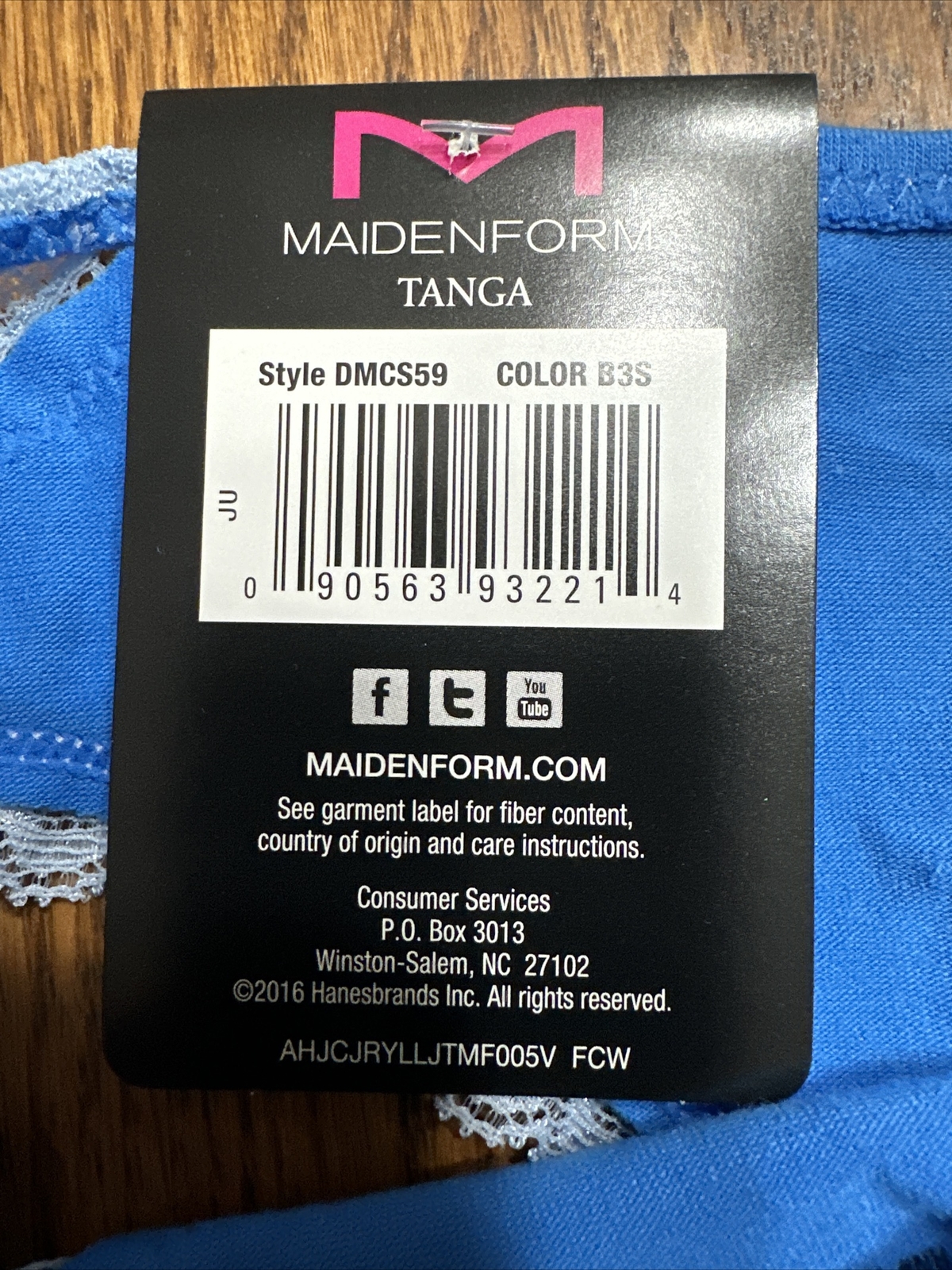 Maidenform Cotton Stretch Tanga Style DMCS59 Panty Underwear Med. 6 – Blue – New