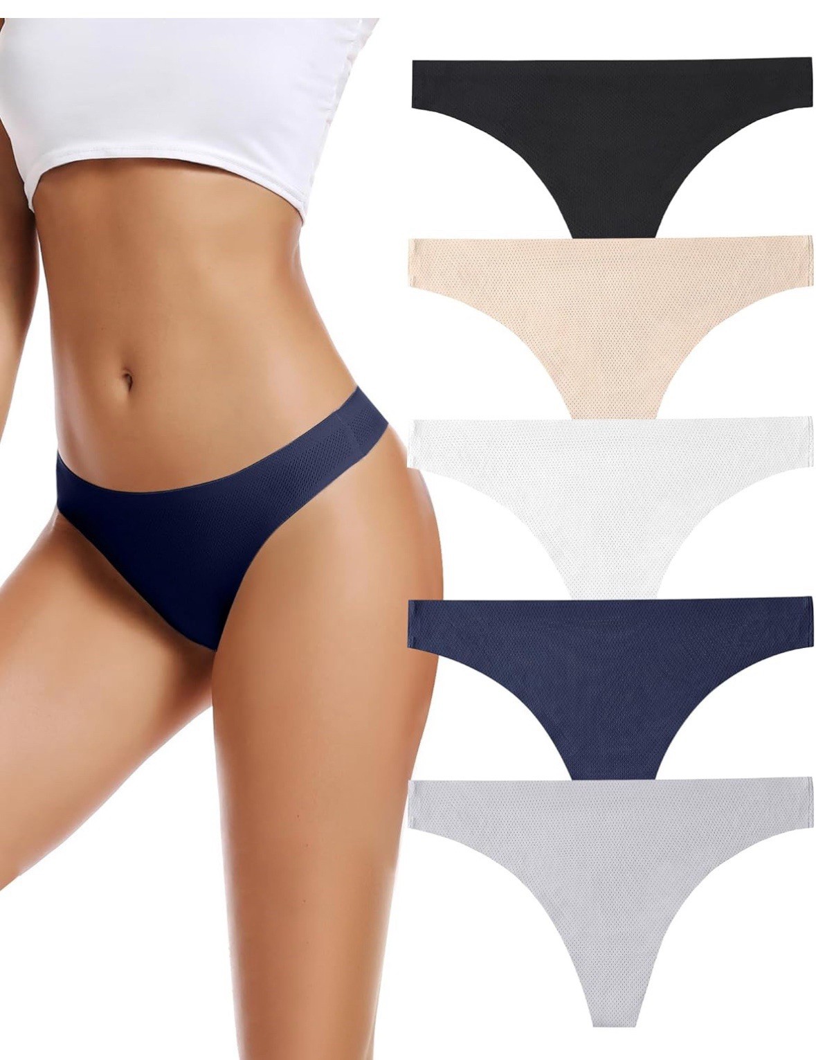 Seamless Women Underwear Thongs,No Show Ladies Thong,No Line Breathable Comforta