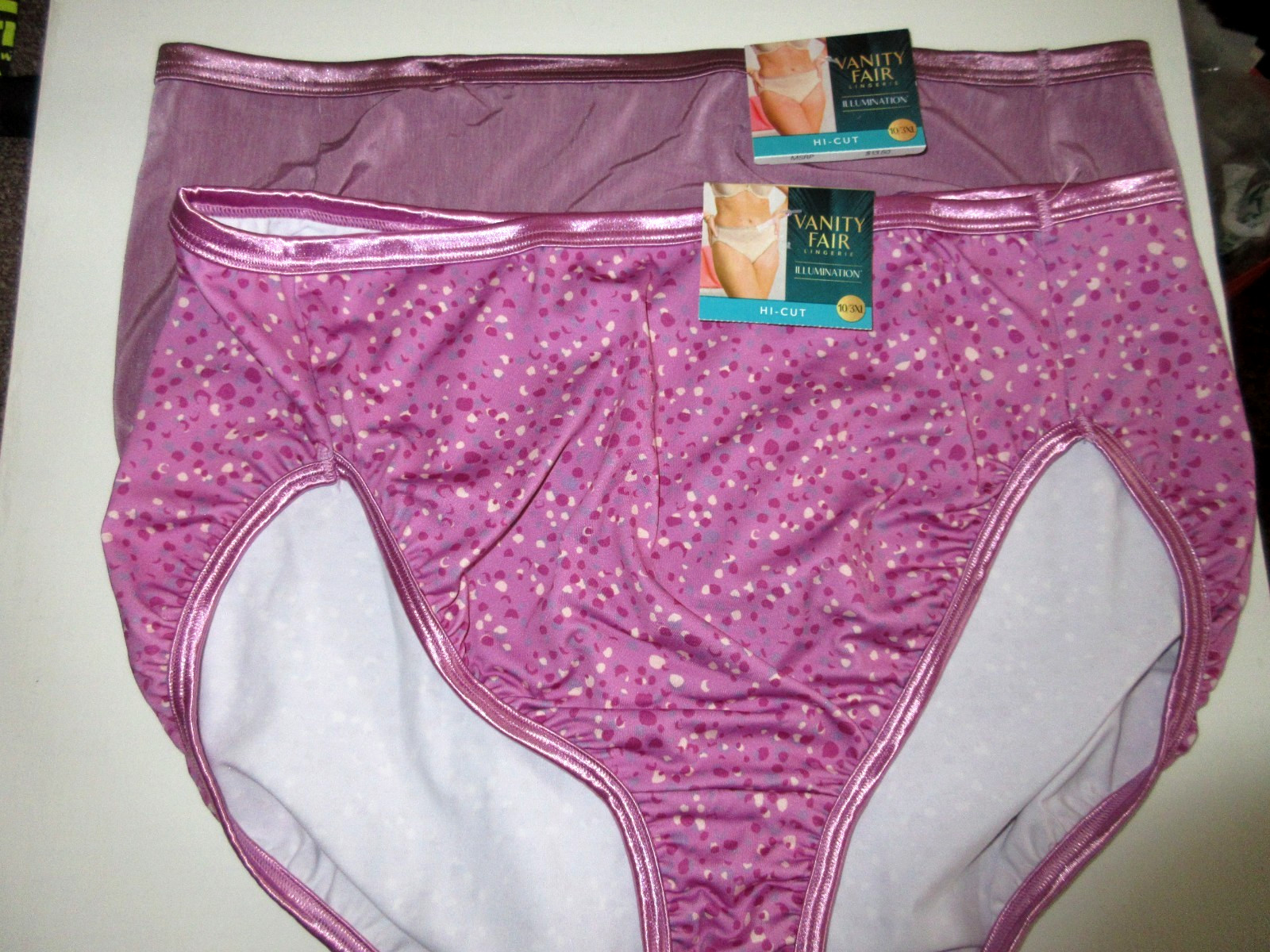 Vanity Fair 2-Pair HI-CUT brief Body Shine Illumination 13108 Poly/Nylon 10/3XL