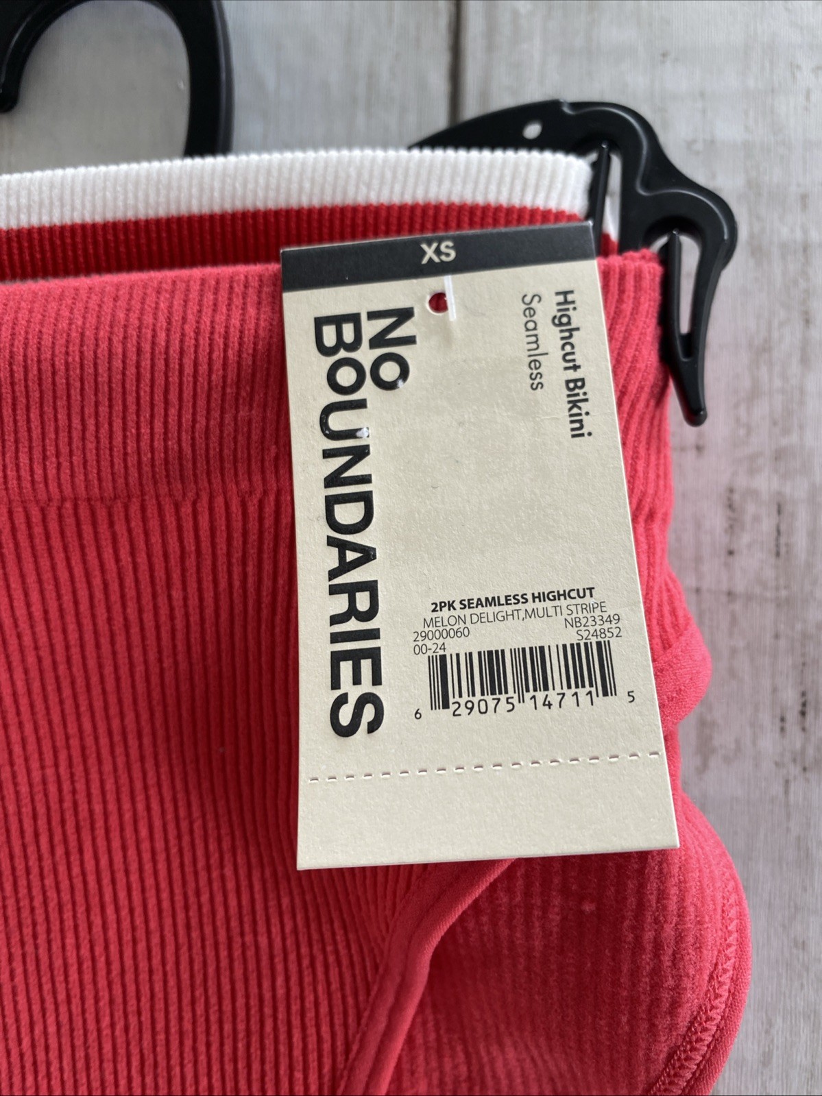 No Boundaries Women’s Ribbed High Cut Bikini Panties Seamless Set Of 2 XS