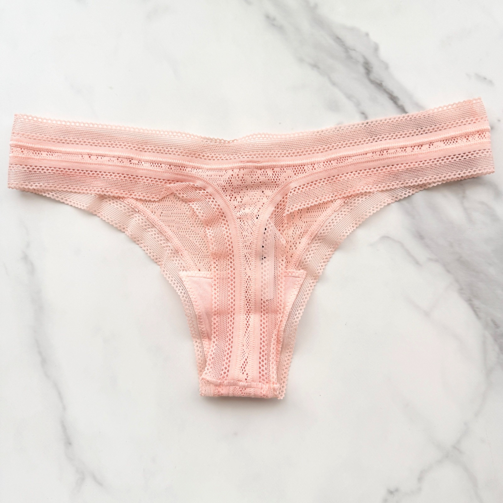 Soma Stretch Lace Thong Panty Apricotta Size XS/M/L/XL