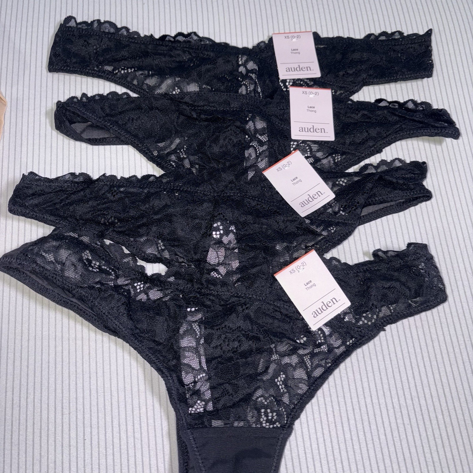 5 Pack Extra Small XS Auden Women’s Underwear Black Lace And Cotton Nude Full