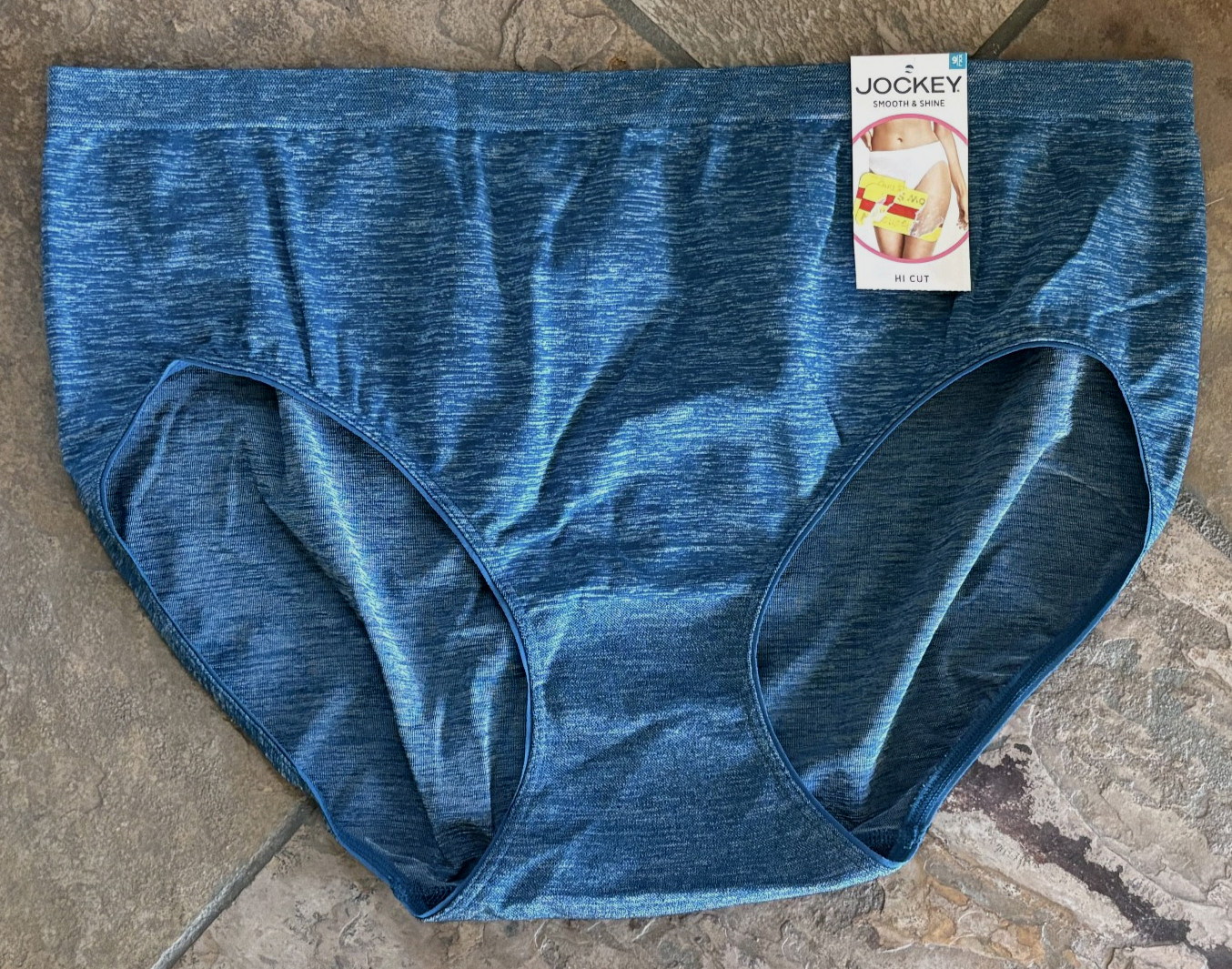 Jockey 9/2XL TEAL Smooth & Shine Seamfree Hipster Hi Cut Panties NWT NEW