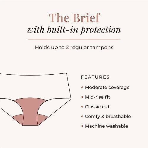 Proof. Brief, Moderate Absorbency Period Underwear for Women – Holds up to 2…