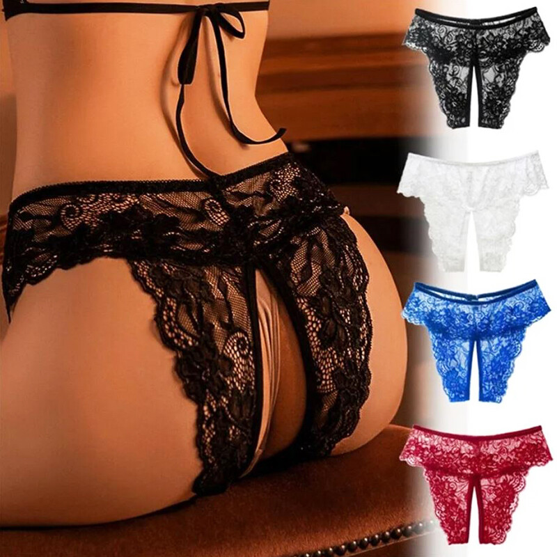 Plus Size Womens Lace Crotchles Panties Thongs G-string Lingeries Sexy Underwear