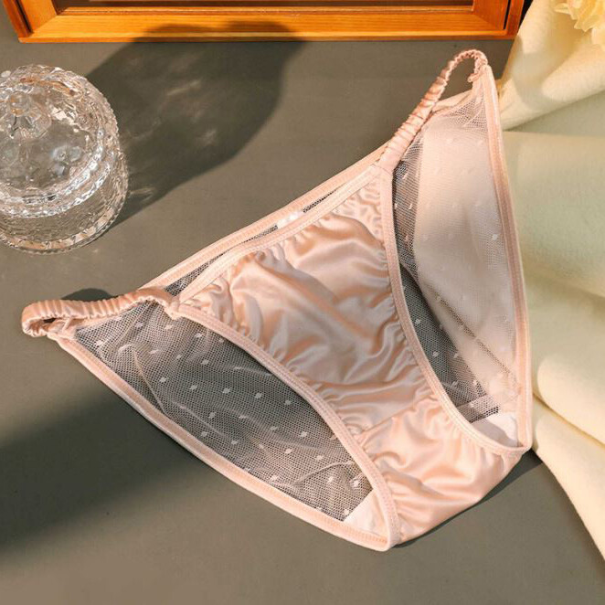 5 Pack Lot Womens Satin Panties String Bikinis Sheer See Through Brief Underwear