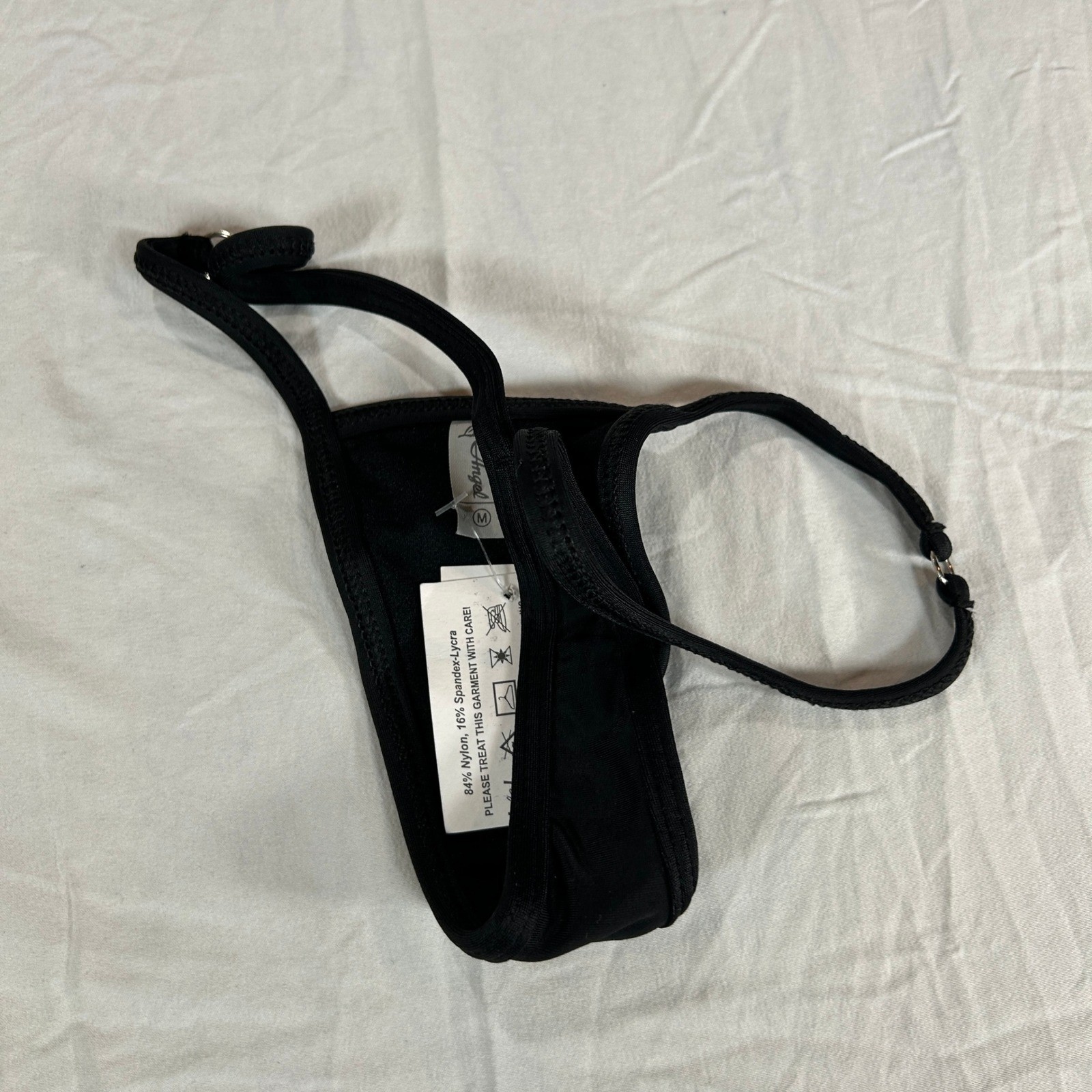 Latin Angel VTG Black Adjustable G-String Thong Dancewear Size M REF 100 NWT