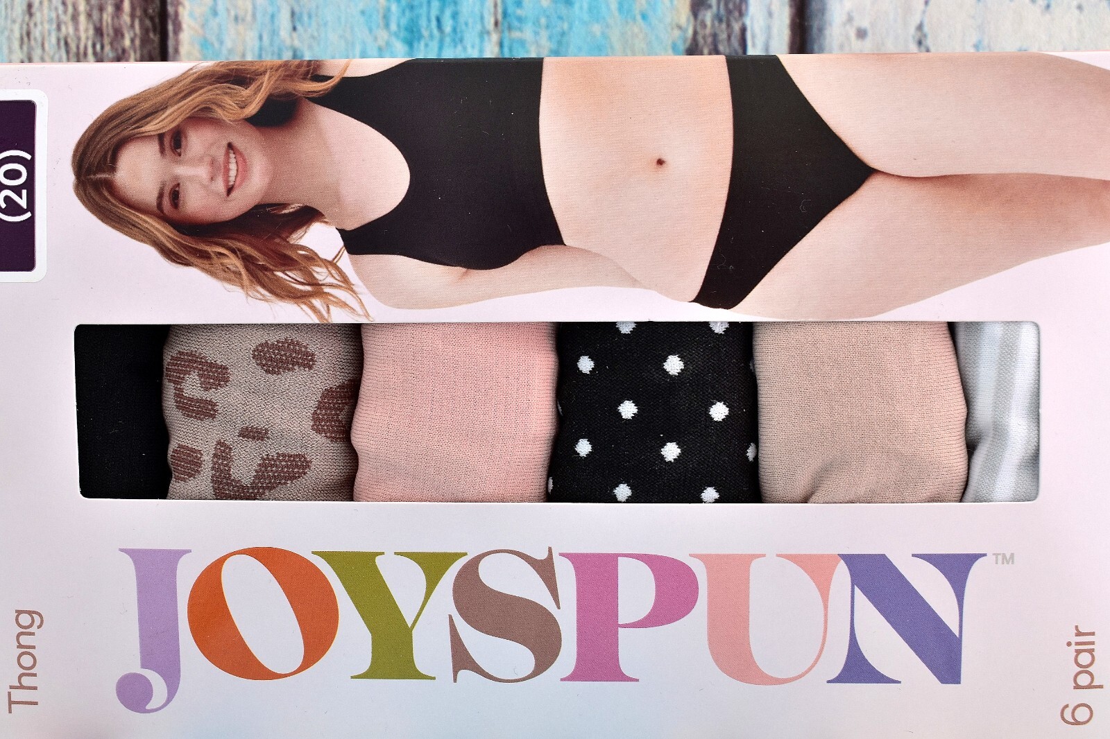Women’s Joyspun Cotton Thong Underwear (6 Pair) L, 2XL Multicolor 01 NEW BOX