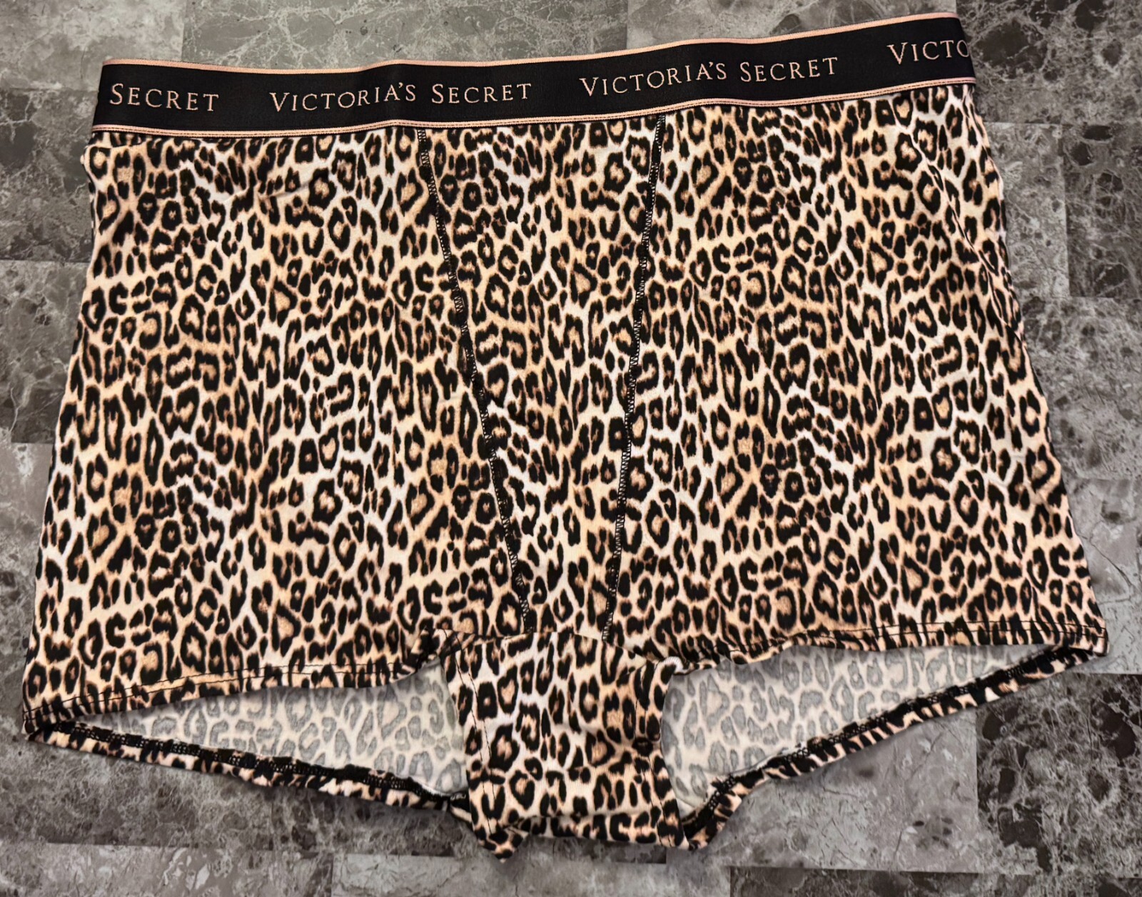 NWT VICTORIA’S SECRET LEOPARD CHEETAH THICK LOGO HIGH WAIST BOYSHORT PANTIES
