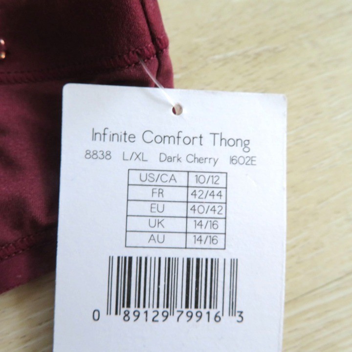 New Le Mystère Infinite Comfort Thong Dark Cherry L/XL Seamless Underwear