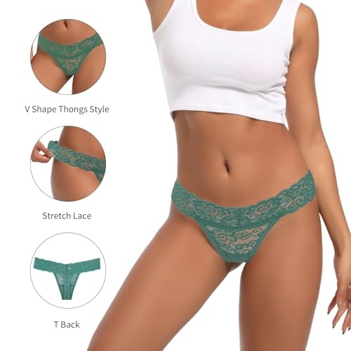Lace Thongs For Women Plus Size Sexy Underwear T 4X-Large T-back Multicolor