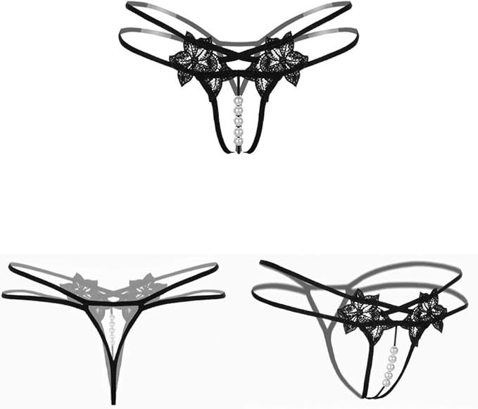 Bragas Sexy para Mujer 4Pack Ropa Interior Sensual Tanga de Encaje Patrón Floral
