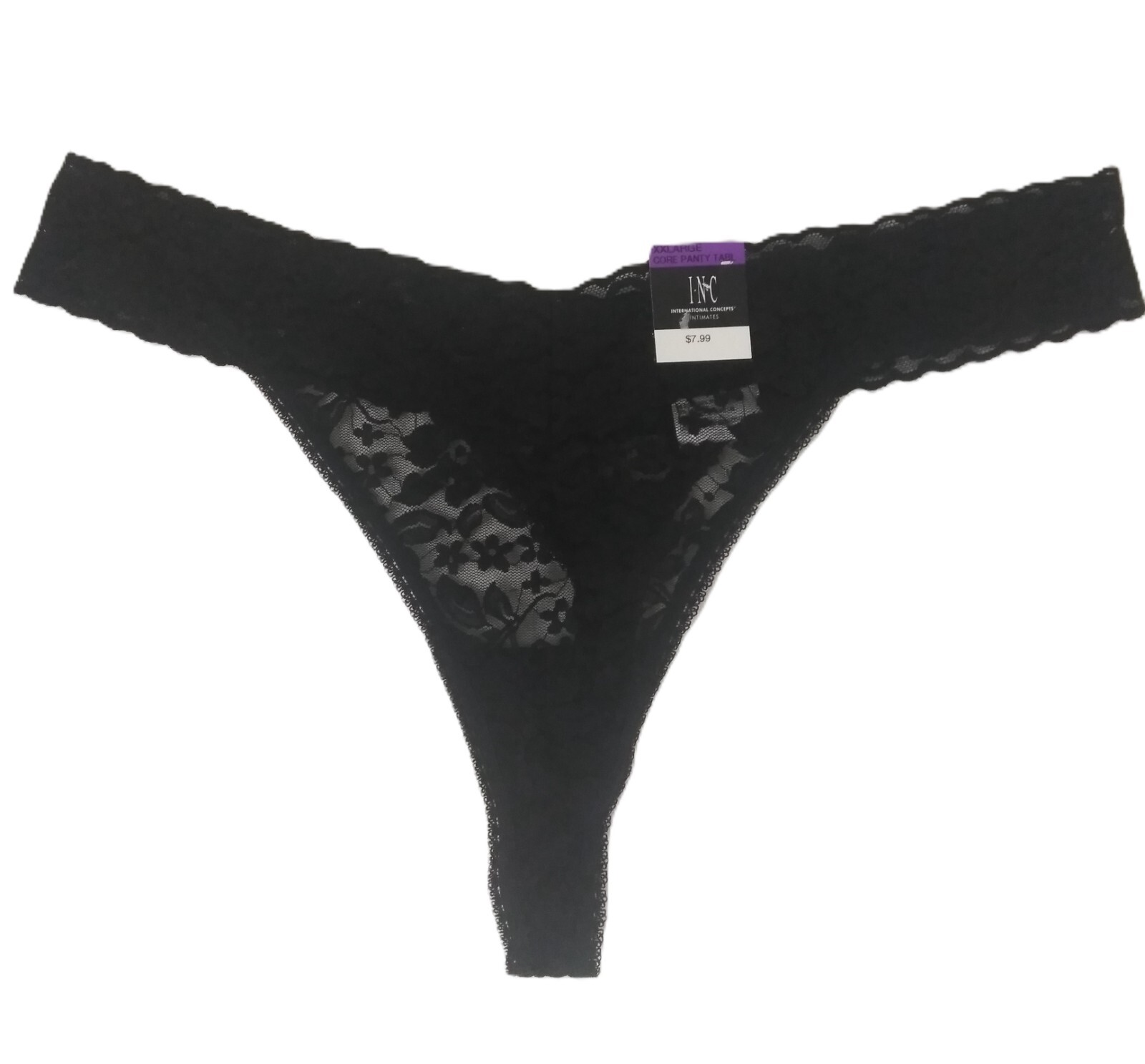 INC International Concepts Womens Lace Thong 2XL 4 Pairs Blue Black Gray Brown