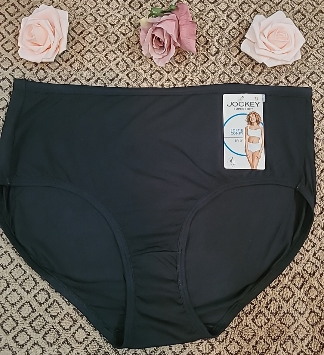 JOCKEY SUPERSOFT SOFT & COMFY Black Style# 2161 BRIEF Panty 6/M nwt