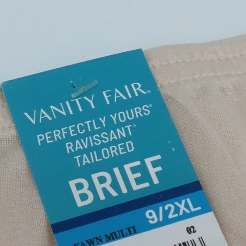🔥3🔥 Vanity Fair BRIEFS Sz 9 2XL Perfectly Yours COTTON Womens Underwear Fawn