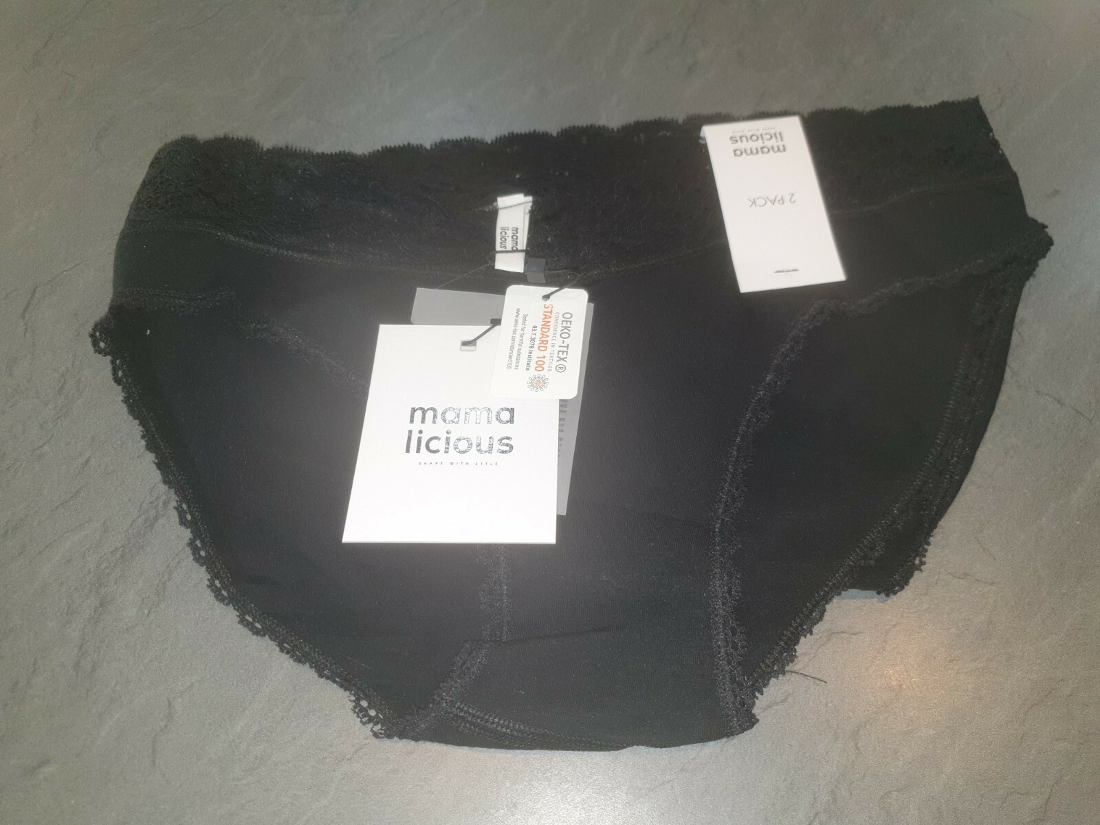 Mamalicious Jersey 2-Pack Panties Briefs Maternity Knickers – Size S/M UK 8-10