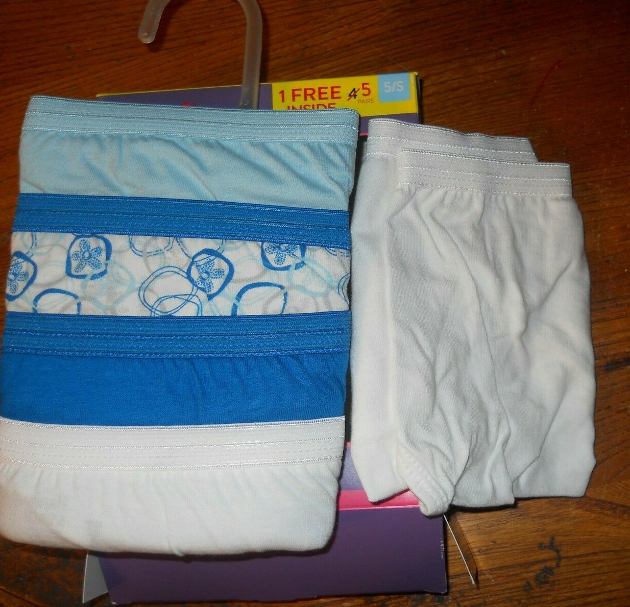 Hanes Ultimate Cotton Comfort Soft Hi-Cut Blue Panties 5 Pairs Size 5/S (B323)